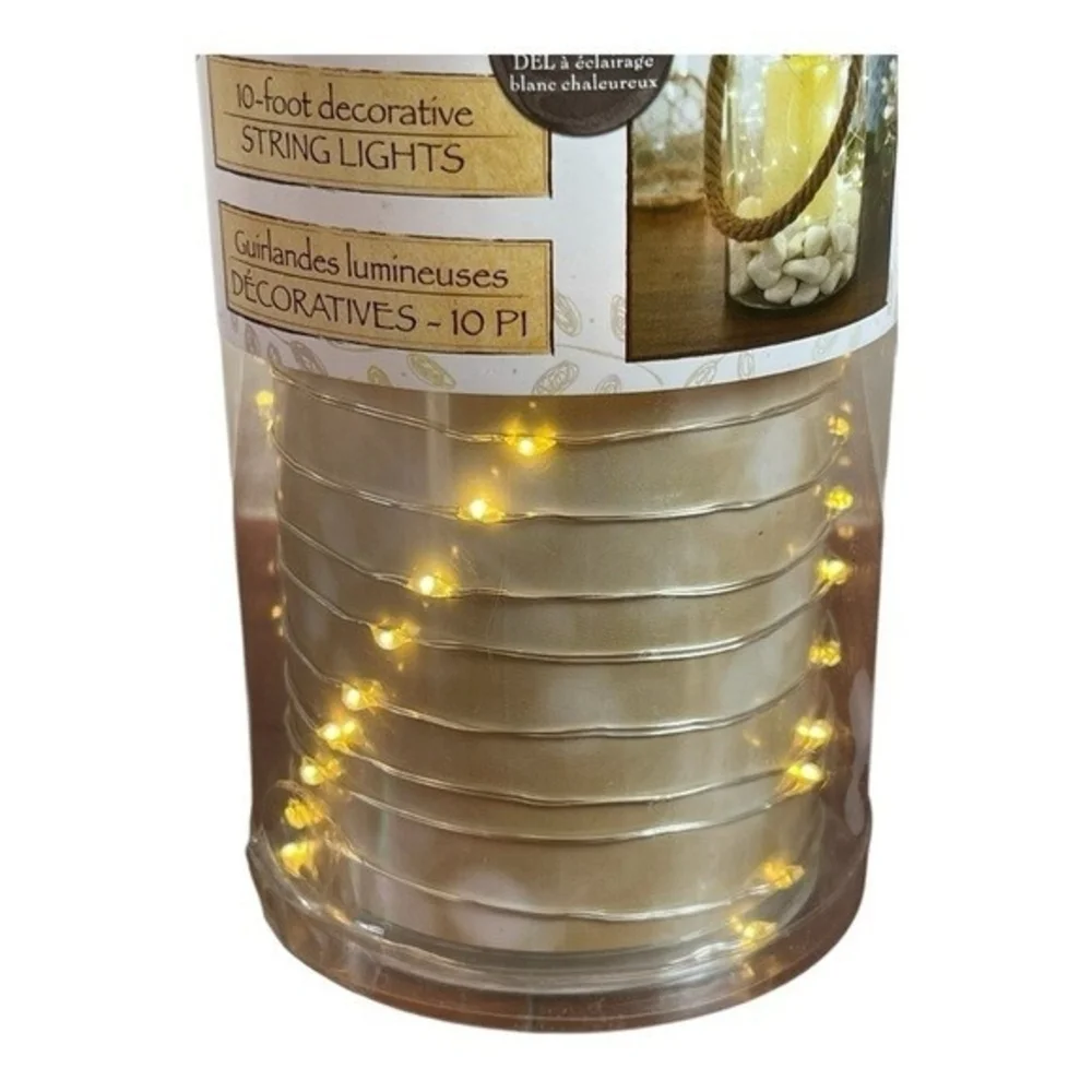 Apothecary & Company Micro LED String Lights 10ft Battery Powered White NIB